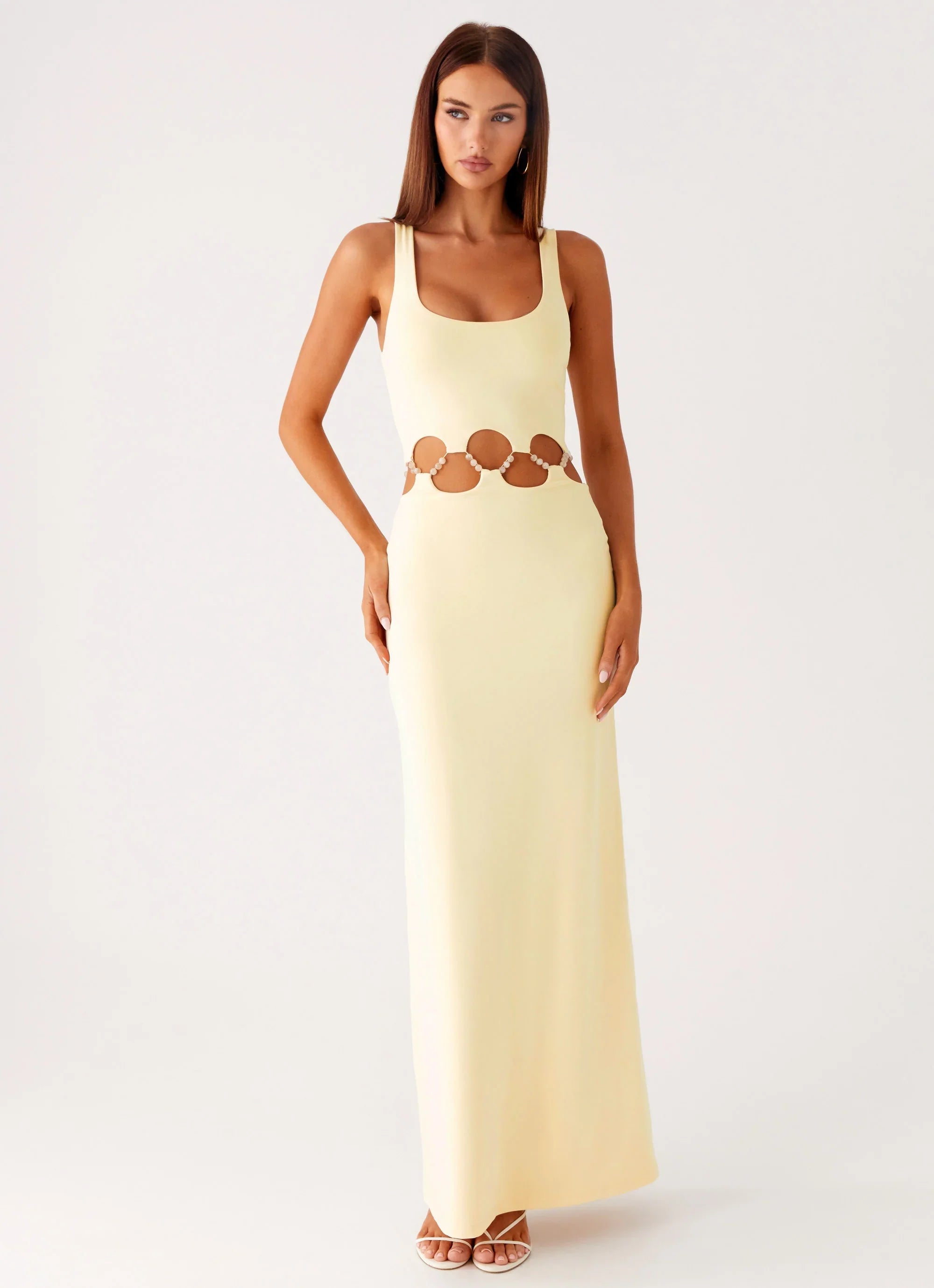 Dreamboat Beaded Maxi Dress Yellow