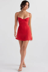 red mini dress