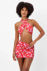 Dorothy Floral Halter Dress Coconut Girl