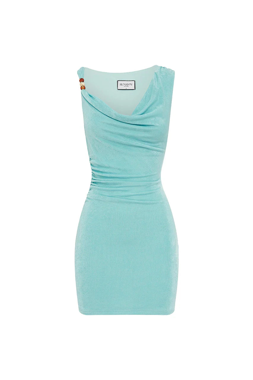 ODEYA MINI DRESS AQUA
