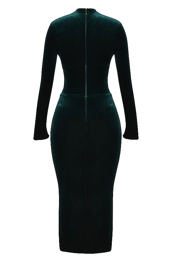 forest velvet corset dress