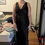 Seen For You Cowl Neck Satin Maxi Dress Dark Navy