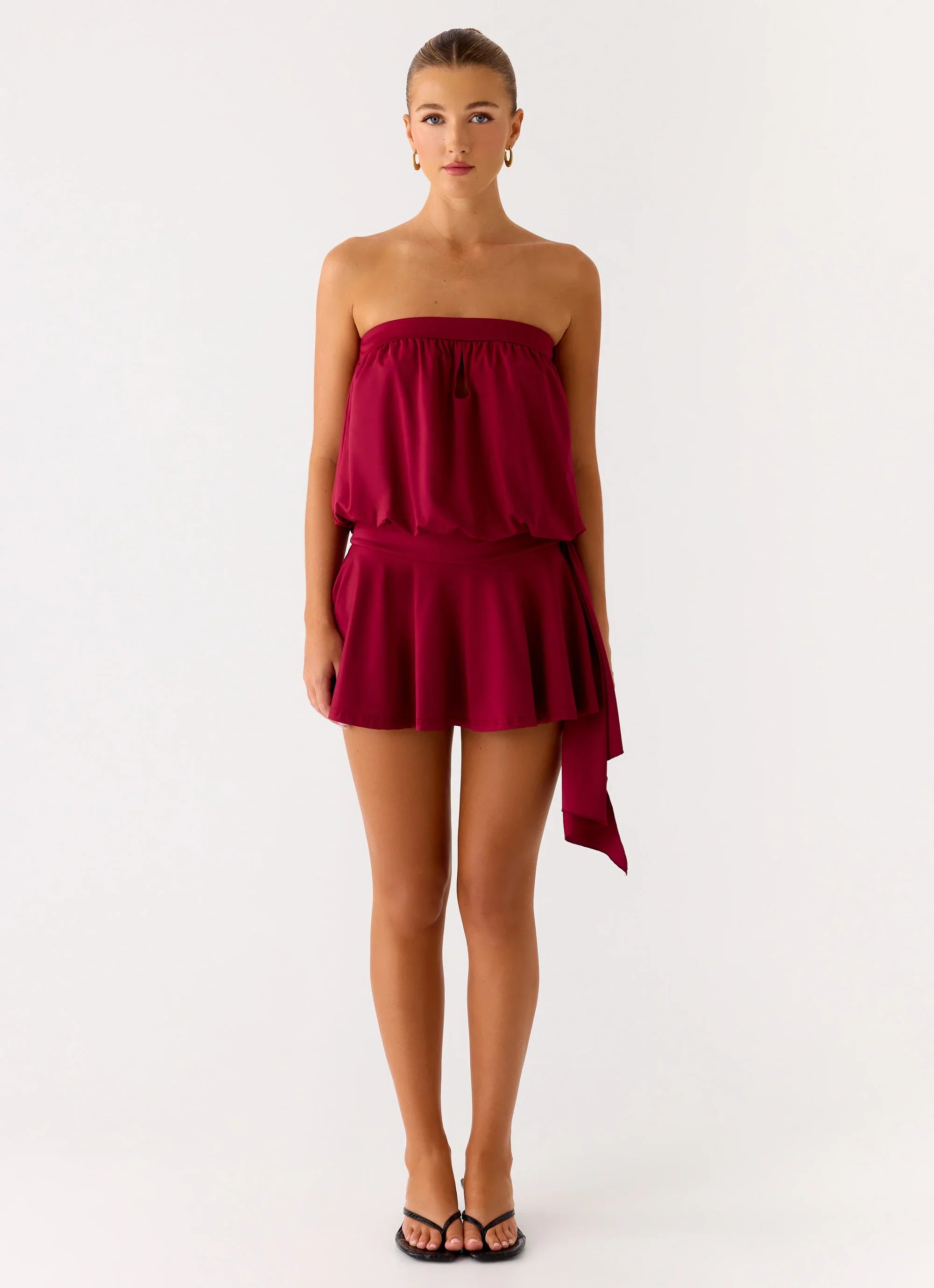 Forever Young Mini Dress Dark Cherry