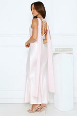 Celestial Evening Satin Maxi Dress Pink