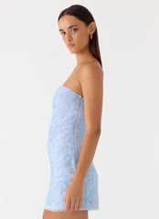 Dangerous Kind Beaded Mini Dress Blue