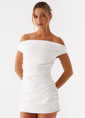 Morgan Off Shoulder Mini Dress Ivory