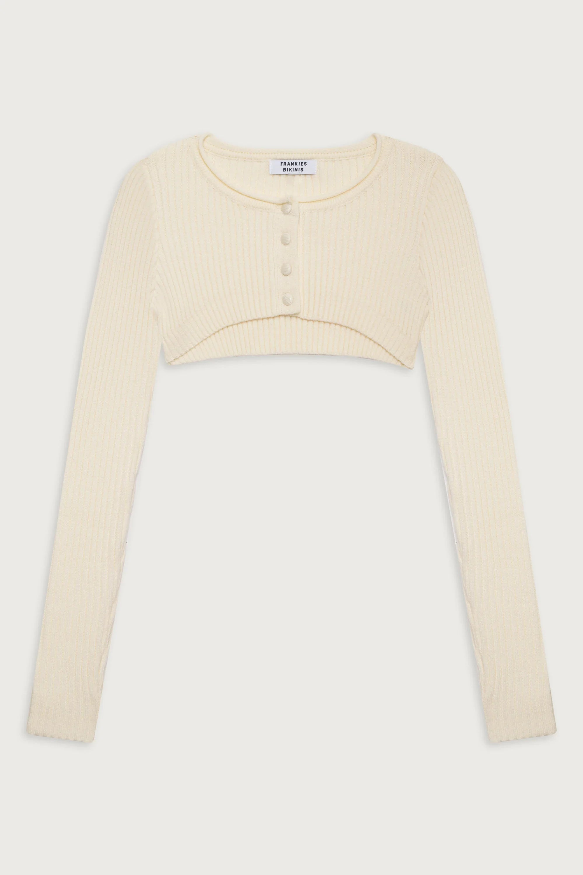 Nila Ribbed Cloud Knit Shrug Porcelain