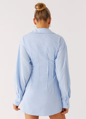 Clancy Mini Shirt Dress Blue