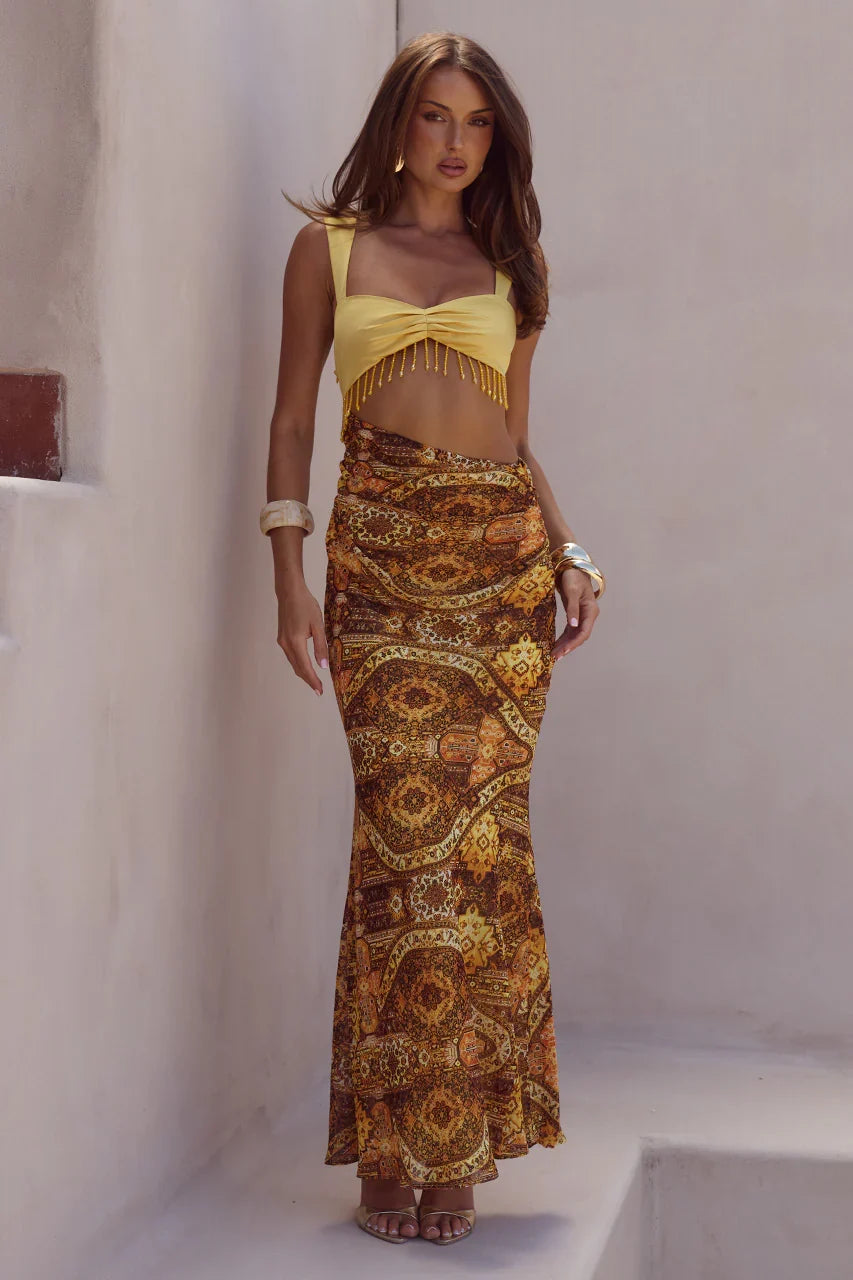 ALZONA CUTOUT MAXI DRESS MAGNOLIA MANGO