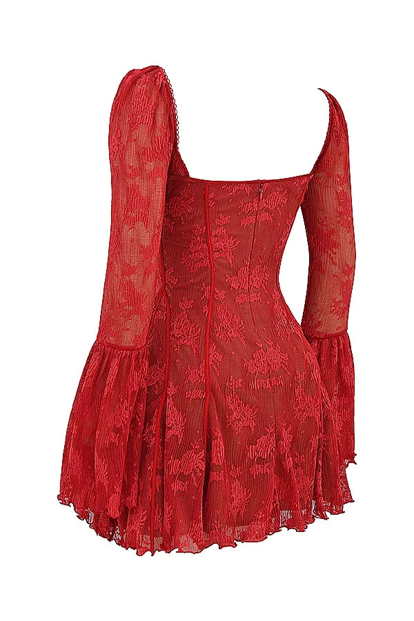 scarlet lace corset dress