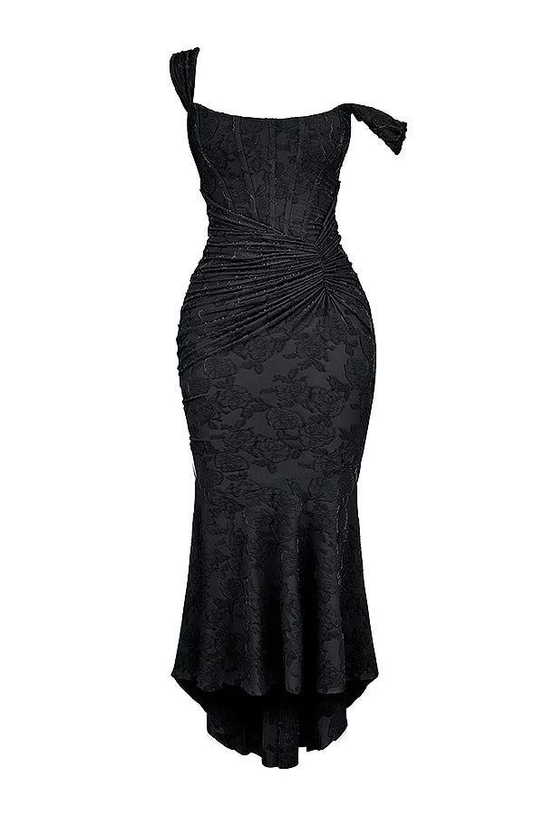 black floral maxi dress