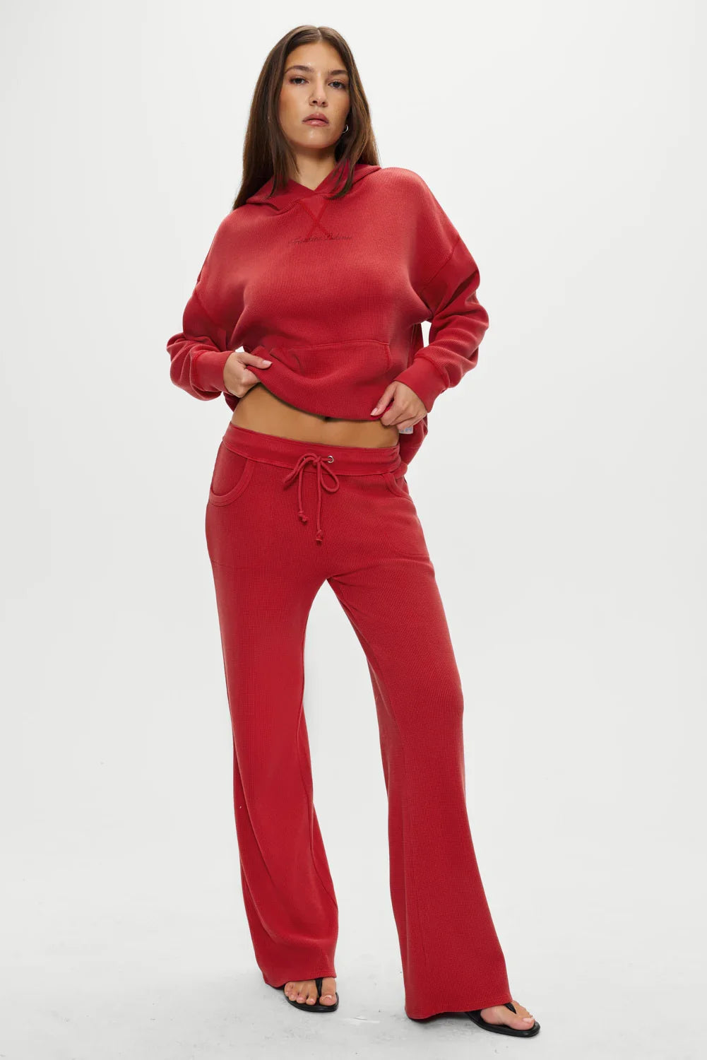 Emma Thermal Low Rise Pants Strawberry Red