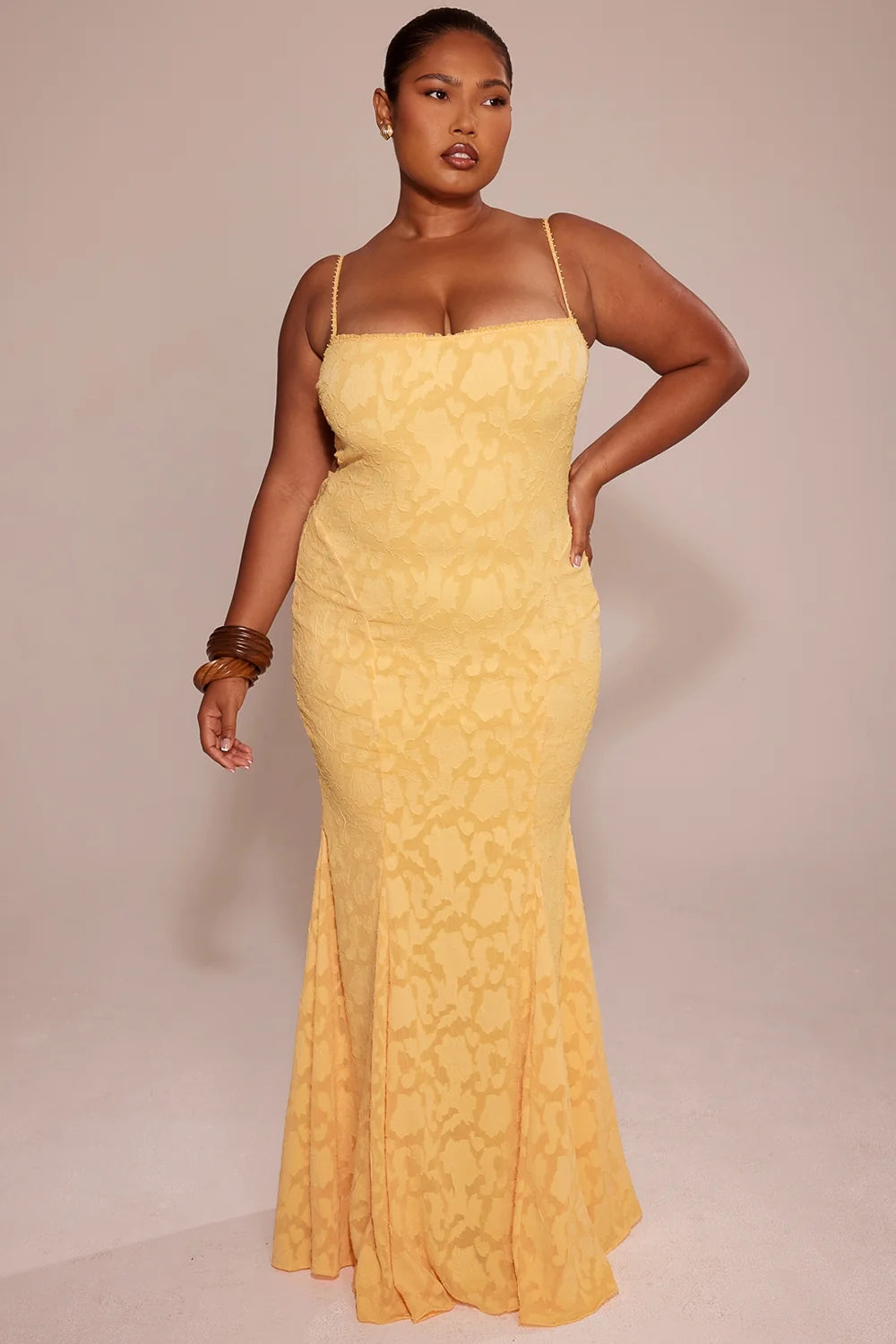 apricot lace up back maxi dress