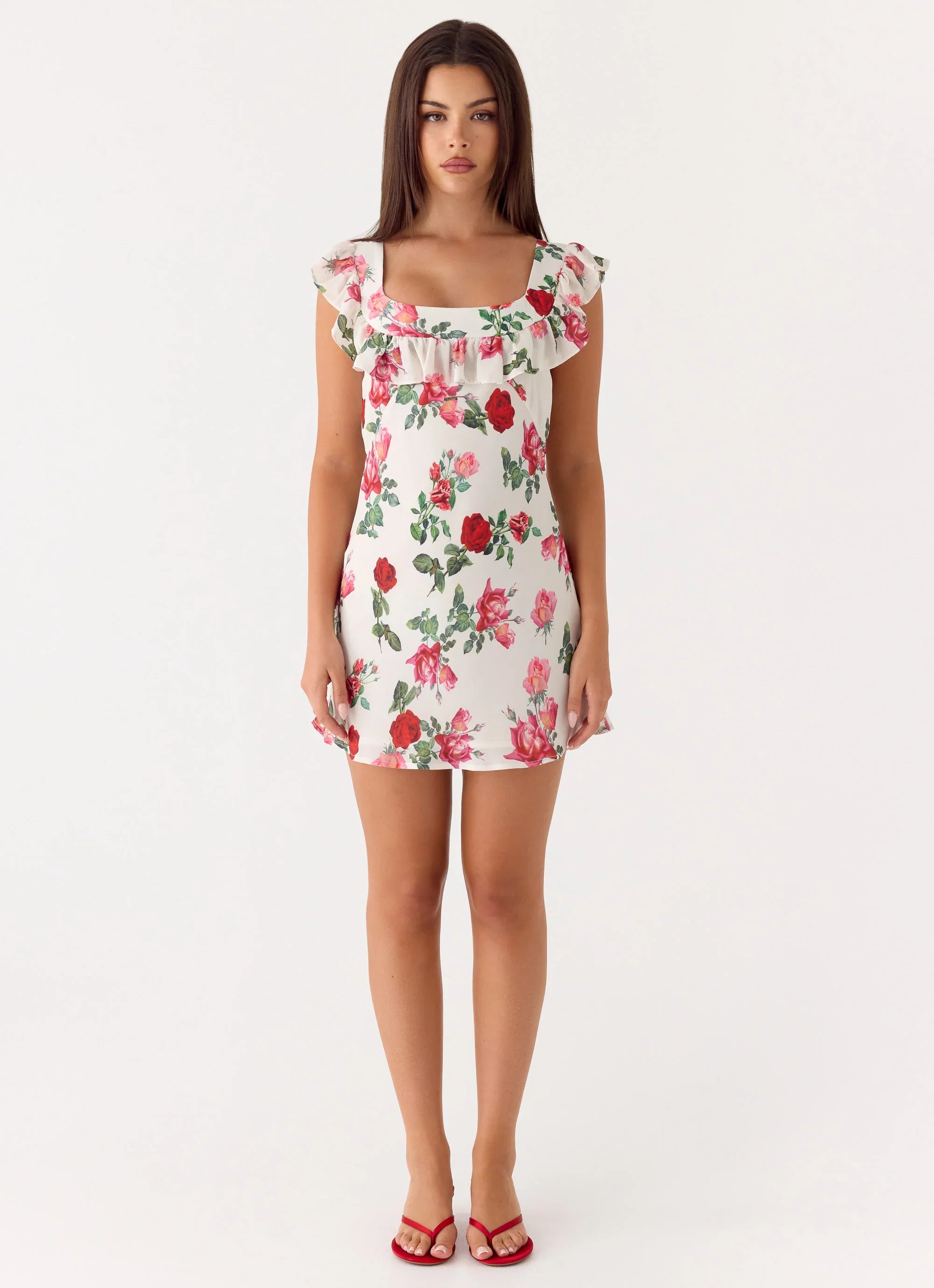 Malina Mini Dress Ivory Bloom