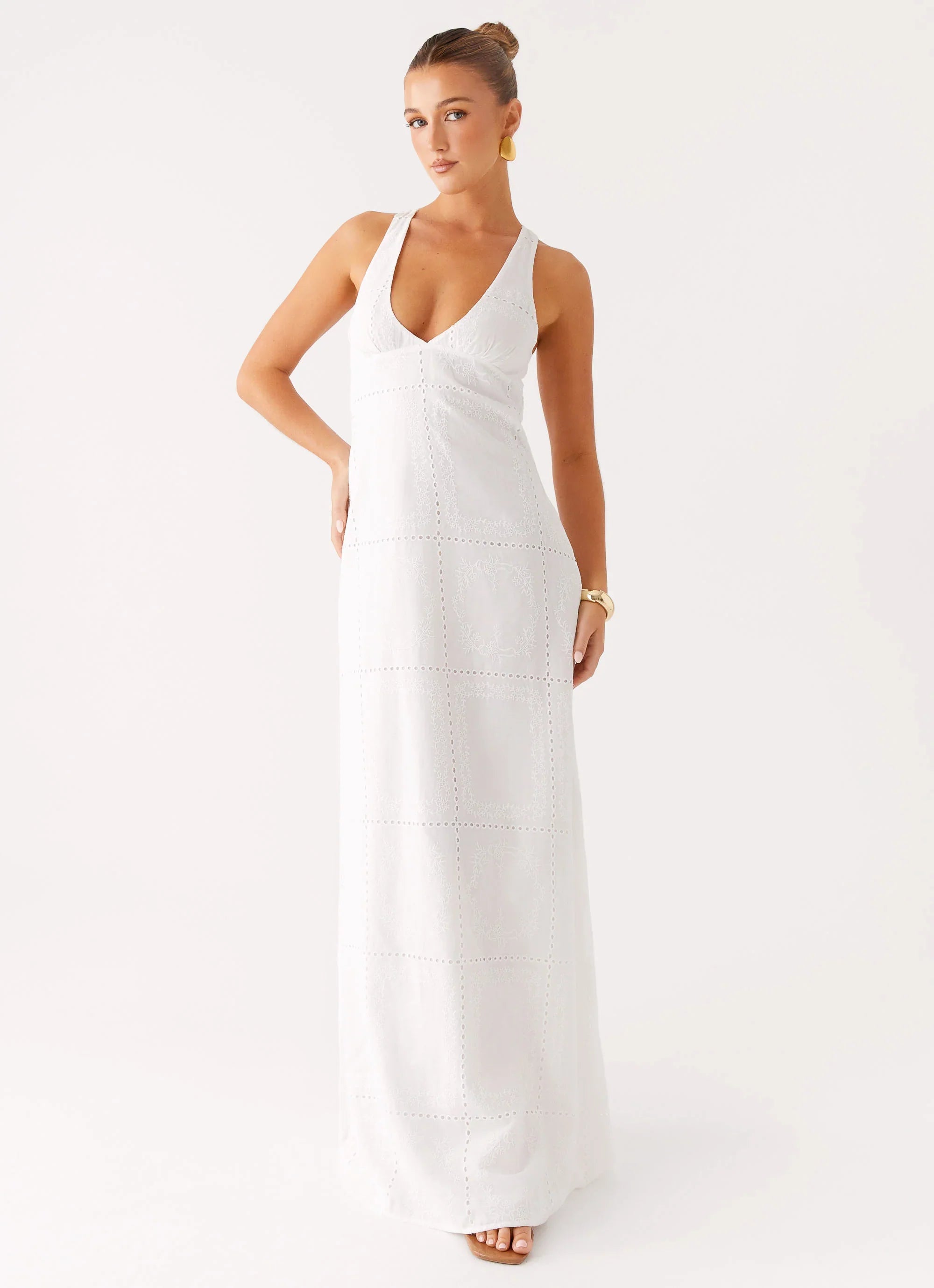 Kiana Halter Maxi Dress White
