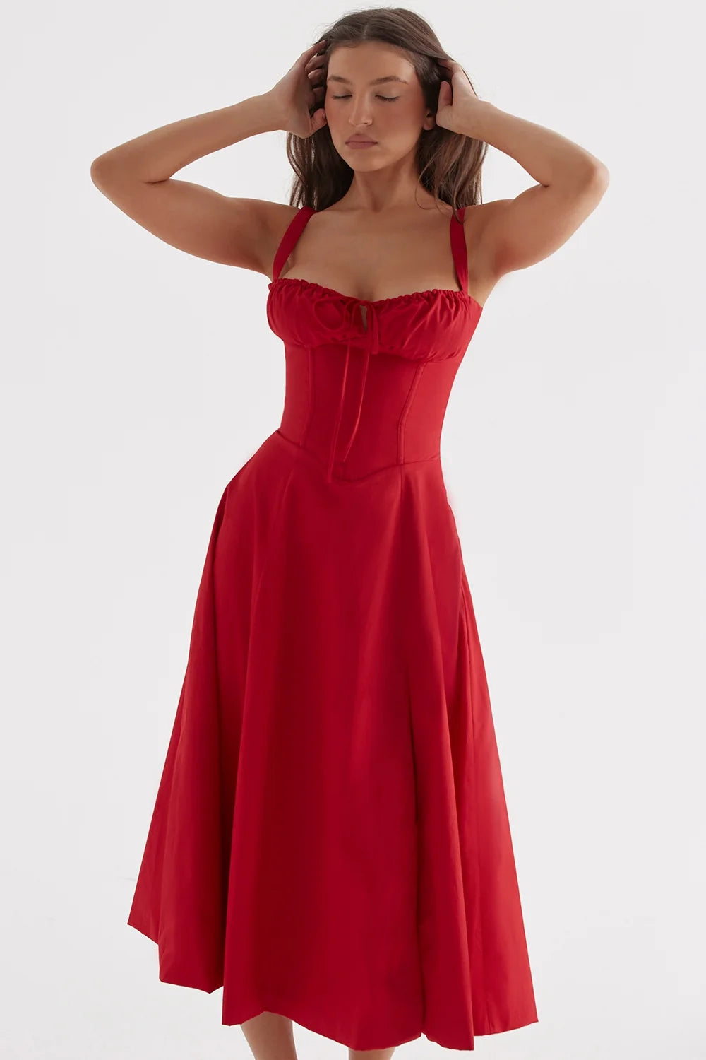 red rose bustier sundress