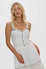 x BELLA HADID Bishop Eyelet Maxi Dress Salt Air Eyelet