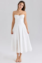 rose print cotton detachable corset midi sundress
