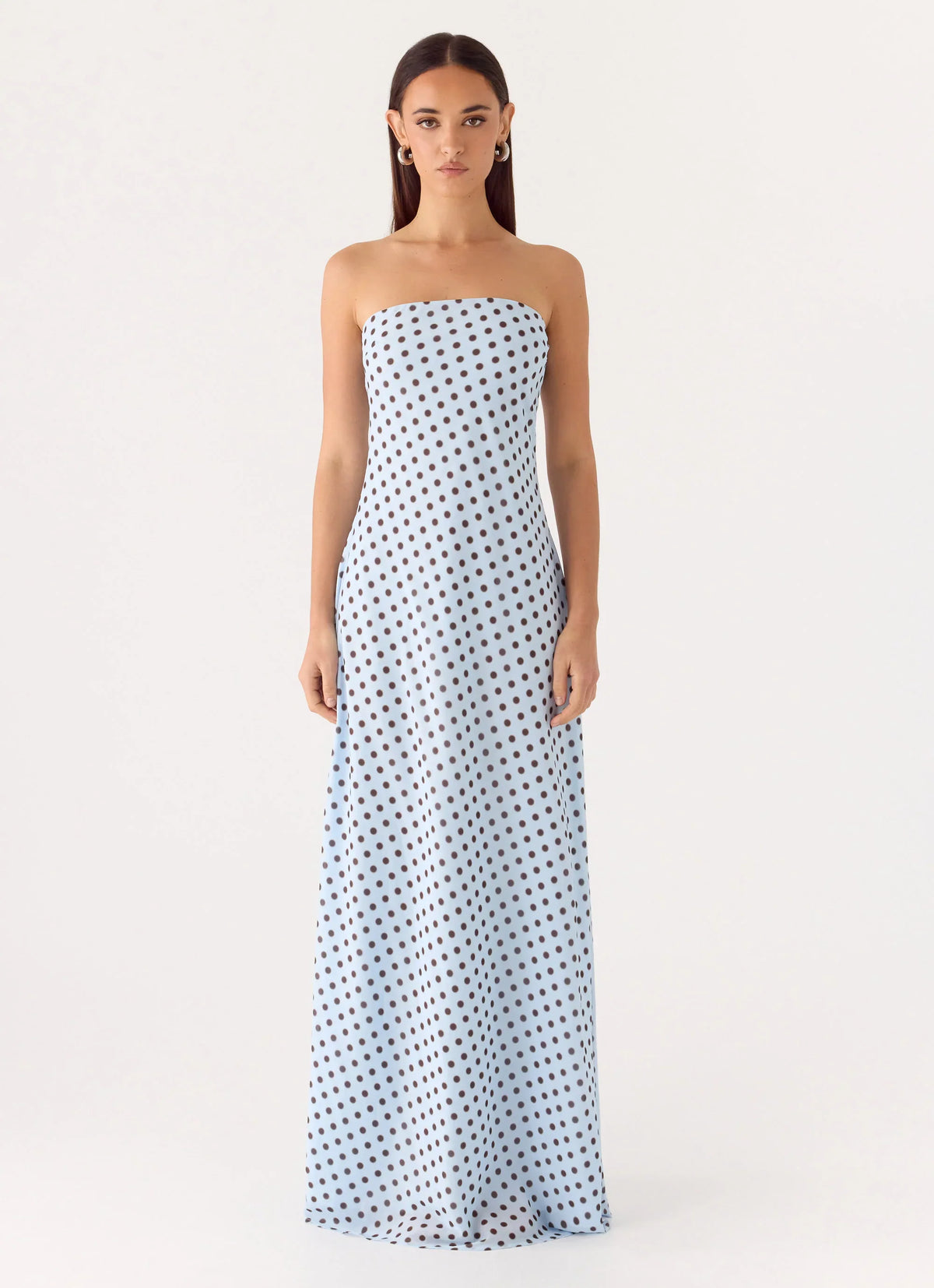 Chaniva Maxi Dress Blue Mocha Dot