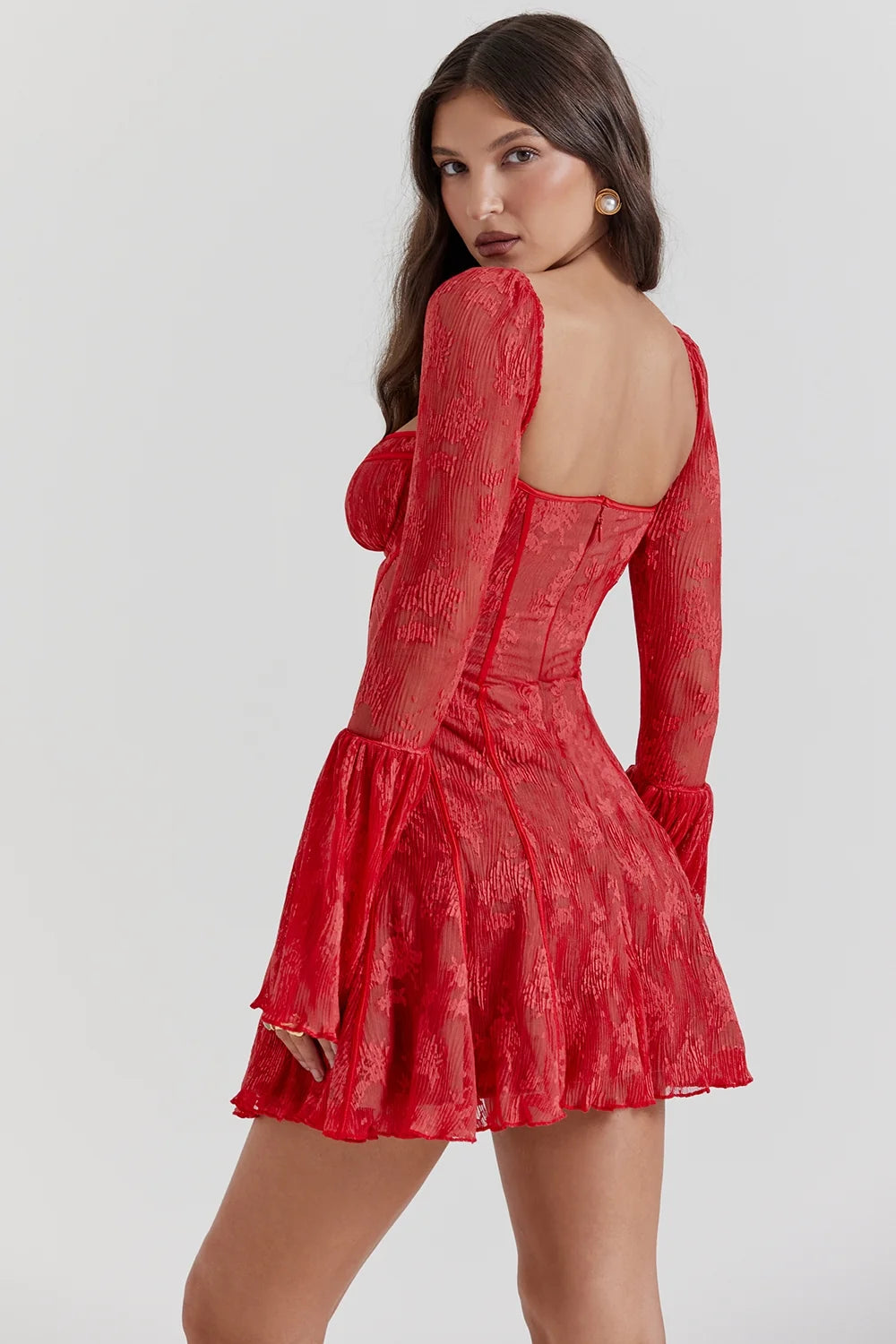 scarlet lace corset dress