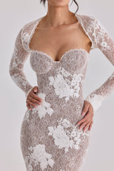 ivory embroidered lace maxi dress limited edition