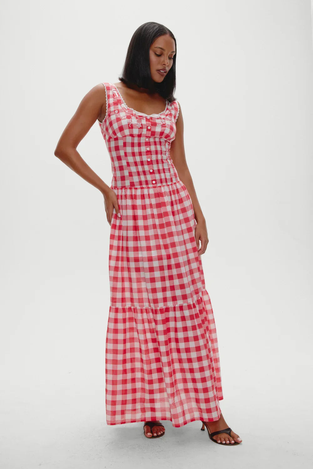 x BELLA HADID Southern Belle Midi Dress Malibu Picnic