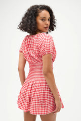 Sadie Gingham Mini Dress Cherry Gingham
