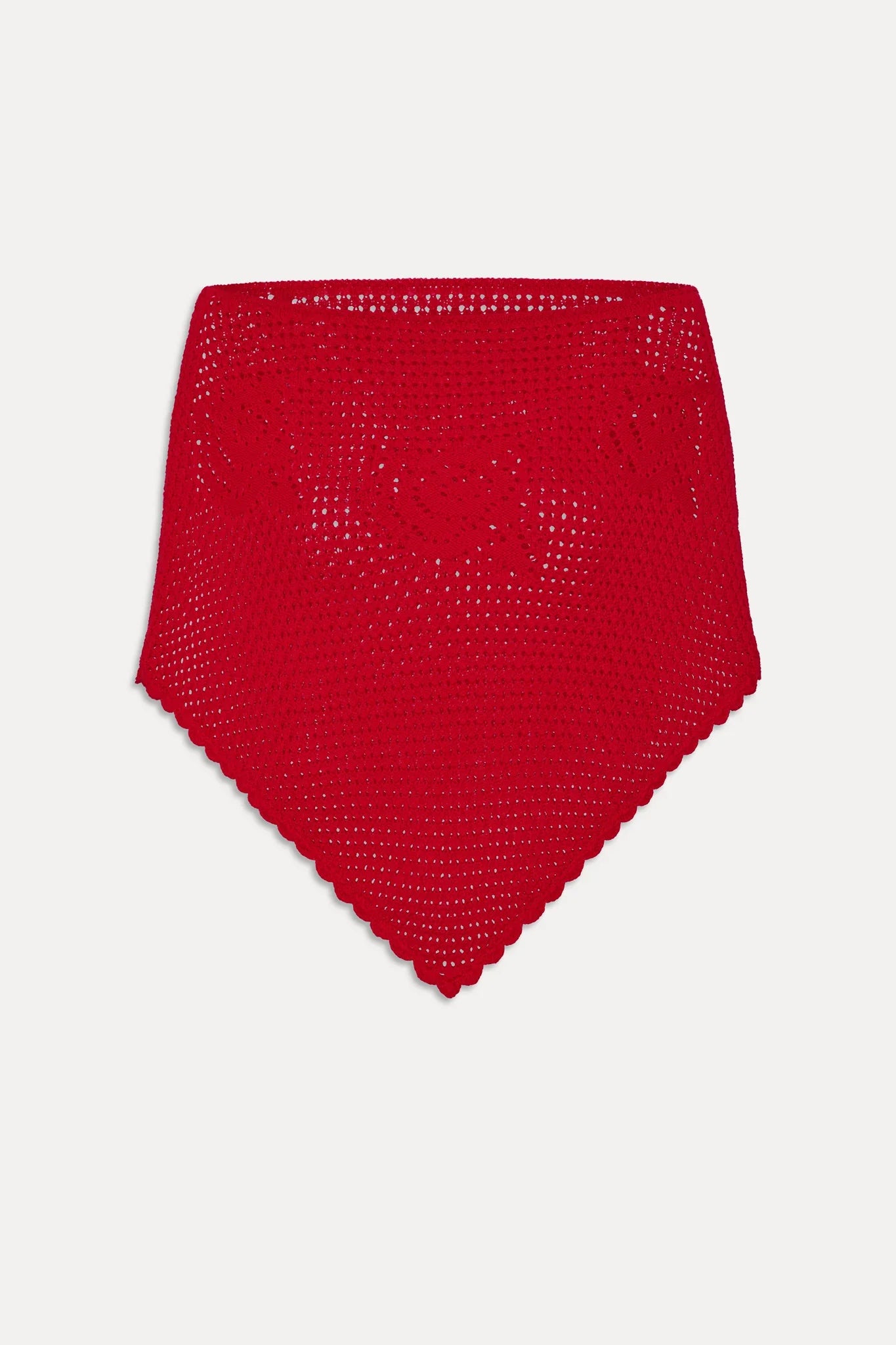 Sophie Crochet Poncho Red Rose