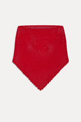 Sophie Crochet Poncho Red Rose