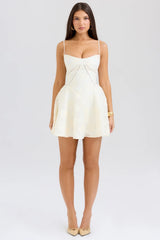 vintage cream floral mini dress