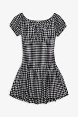 Sadie Gingham Mini Dress Black Gingham