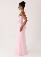 Euphoric Beaded Maxi Dress Pink Everbloom