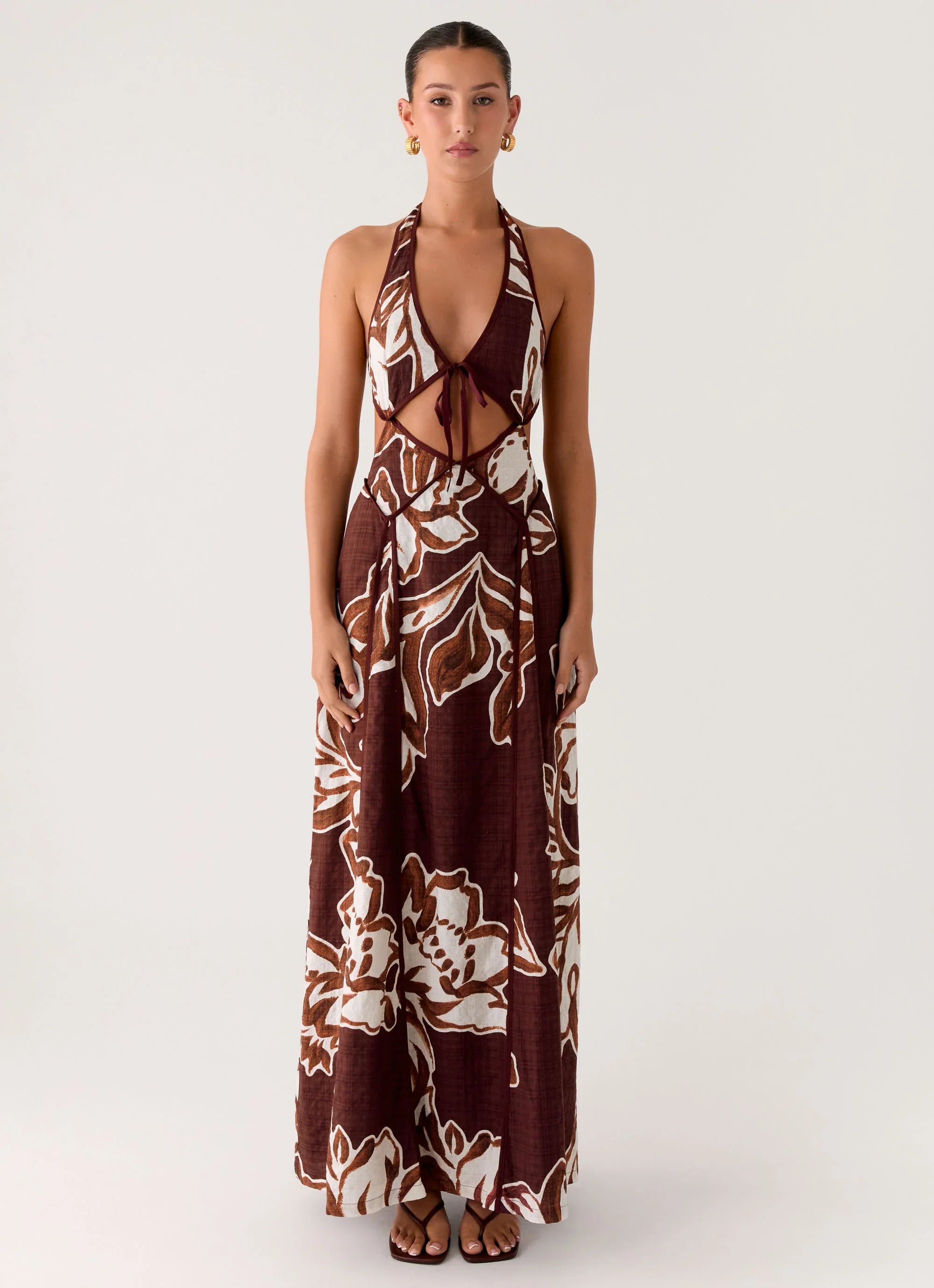 Sonnet Maxi Dress Espresso Meadow