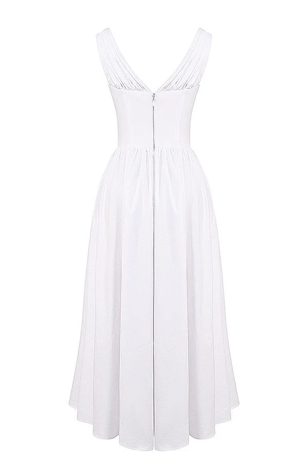 white cotton corset sundress
