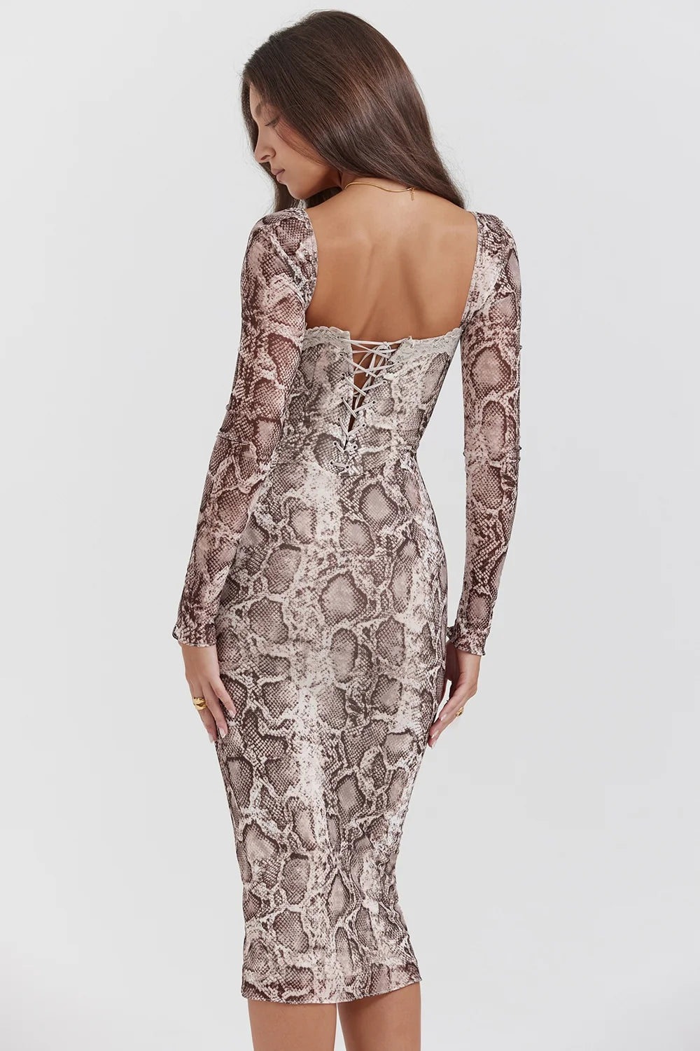 snake print corset dress
