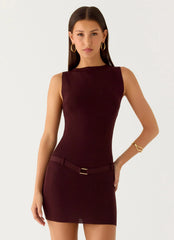 Masterplan Knit Mini Dress Chocolate