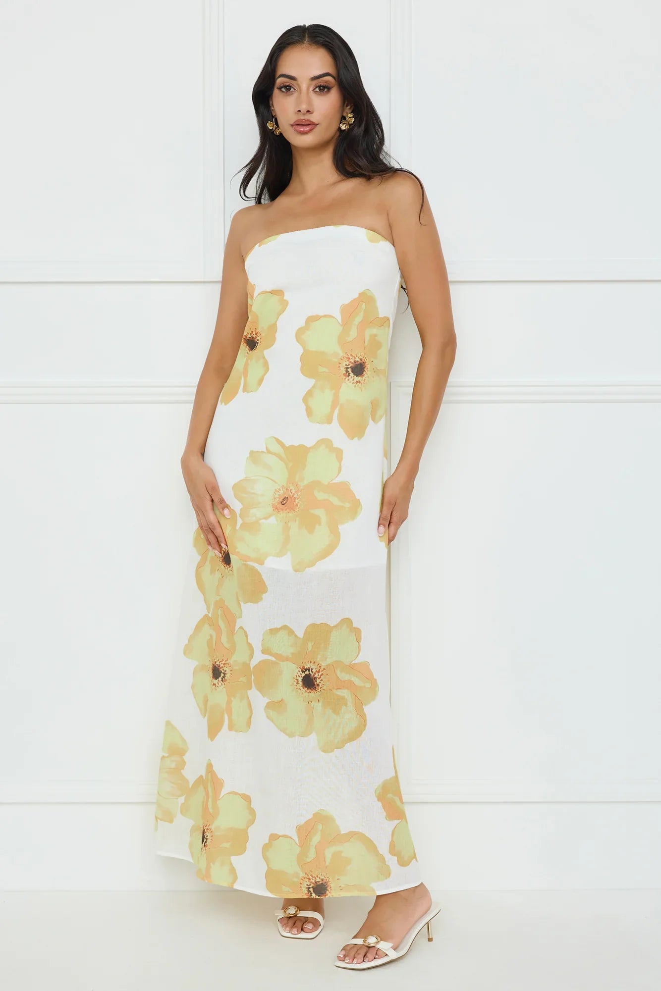 Sunlights Embrace Strapless Maxi Dress Yellow