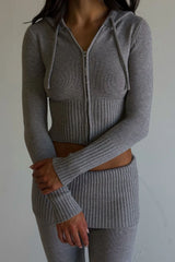 Aimee Zip Up Hoodie Rain Cloud