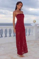 JESSICA FLORAL DETAIL MAXI DRESS CHERRY