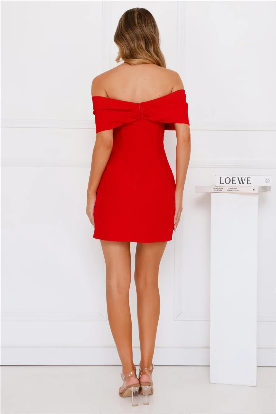 Stylish Siren Strapless Mini Dress Red