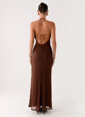 Promise Me Lace Maxi Dress Chocolate