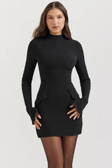 black mini dress