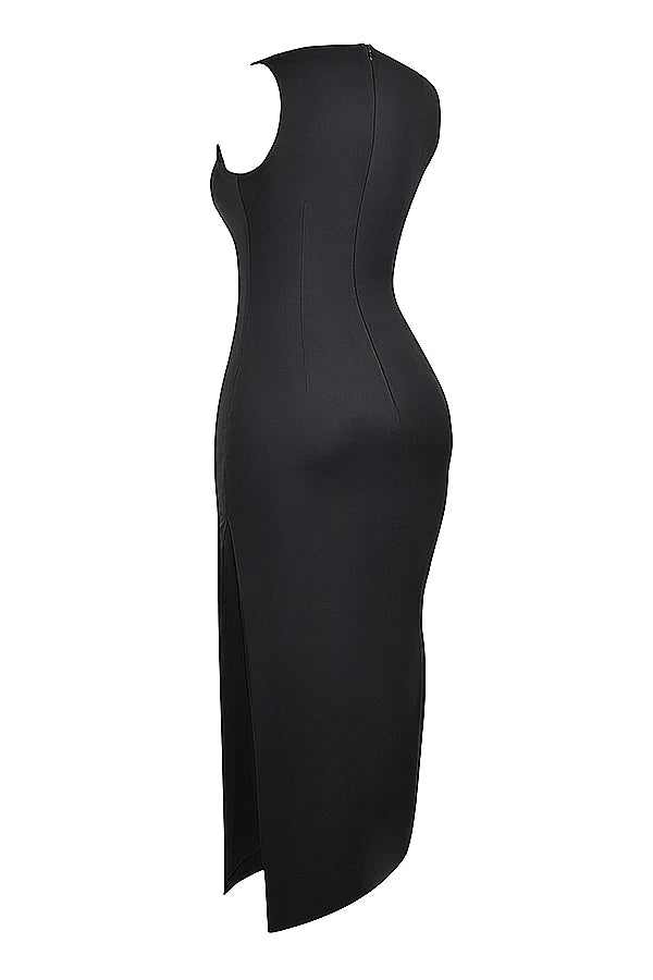 black maxi dress