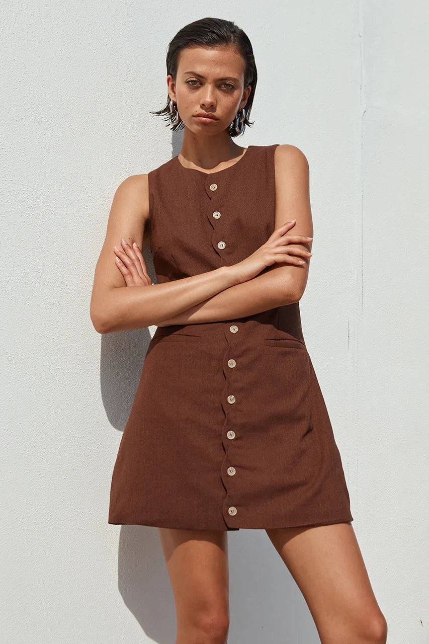 STELLA MINI DRESS CHOCOLATE