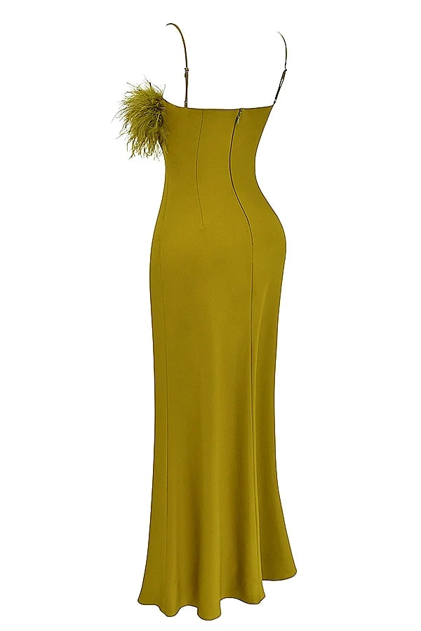 chartreuse maxi dress