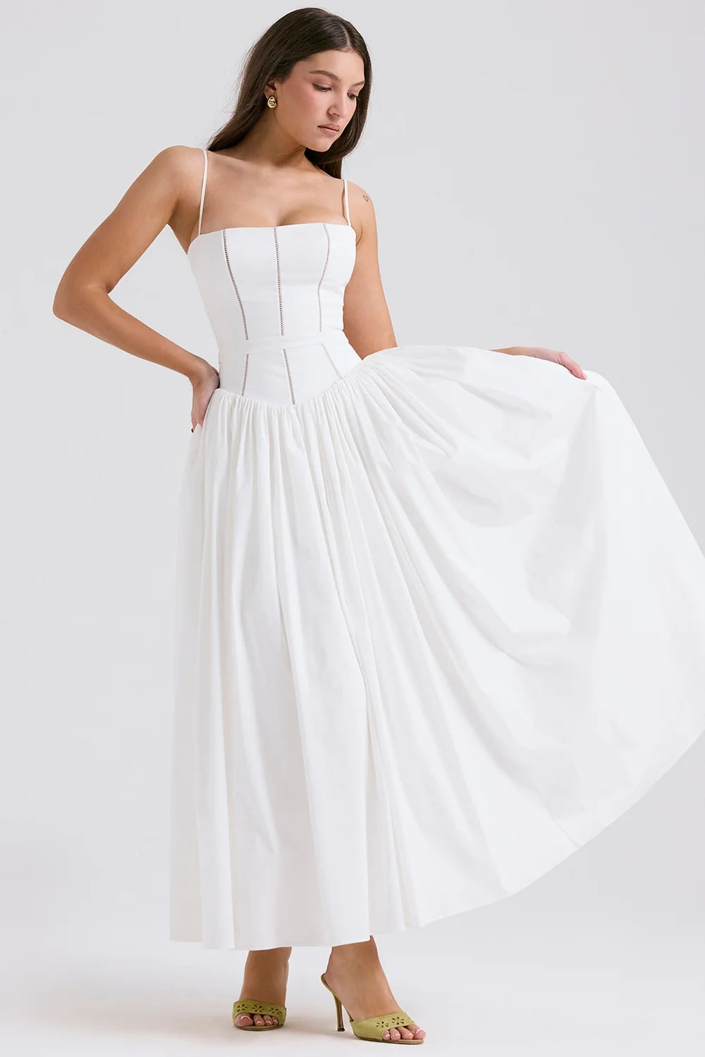 white cotton maxi sundress