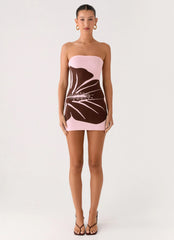 Kader Strapless Knit Mini Dress Espresso Meadow