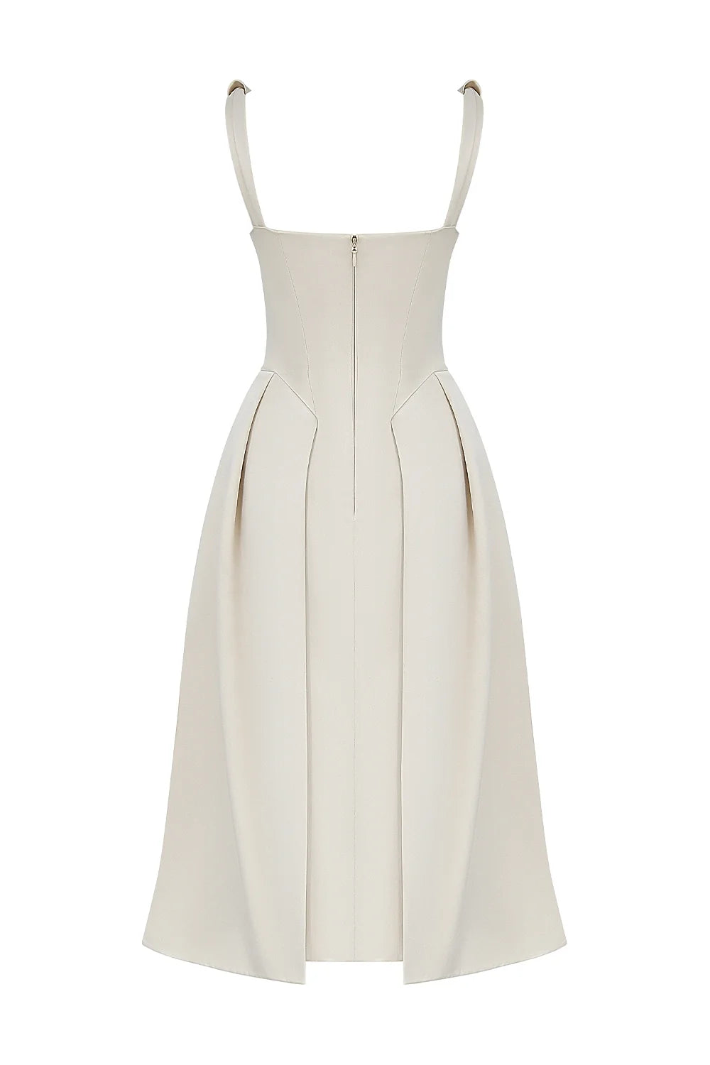 vintage cream satin pleated midi dress sale