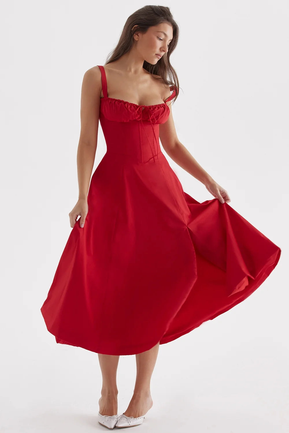 red rose bustier sundress