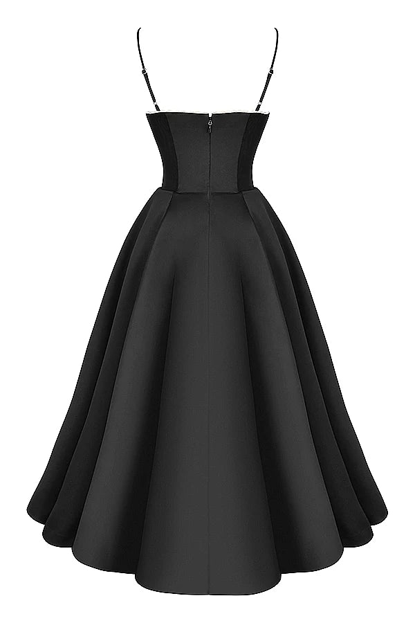 black tulle midi dress
